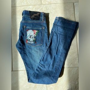 Ed Hardy Jeans embroidered womens Y2K Vintage
